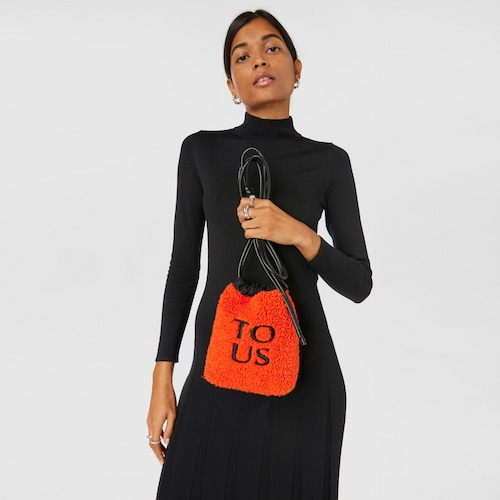 Orange TOUS Empire Fur Minibag
