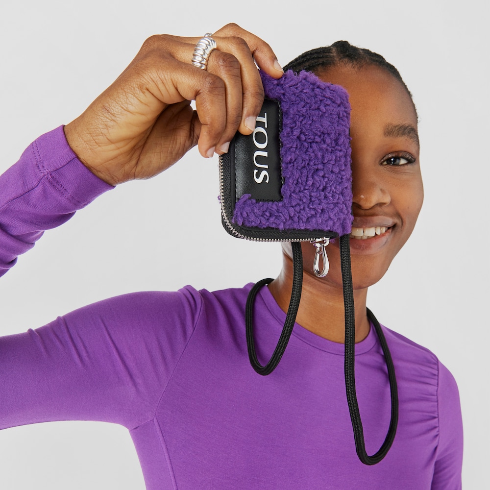 Monedero colgante lila TOUS Empire Fur image number 3