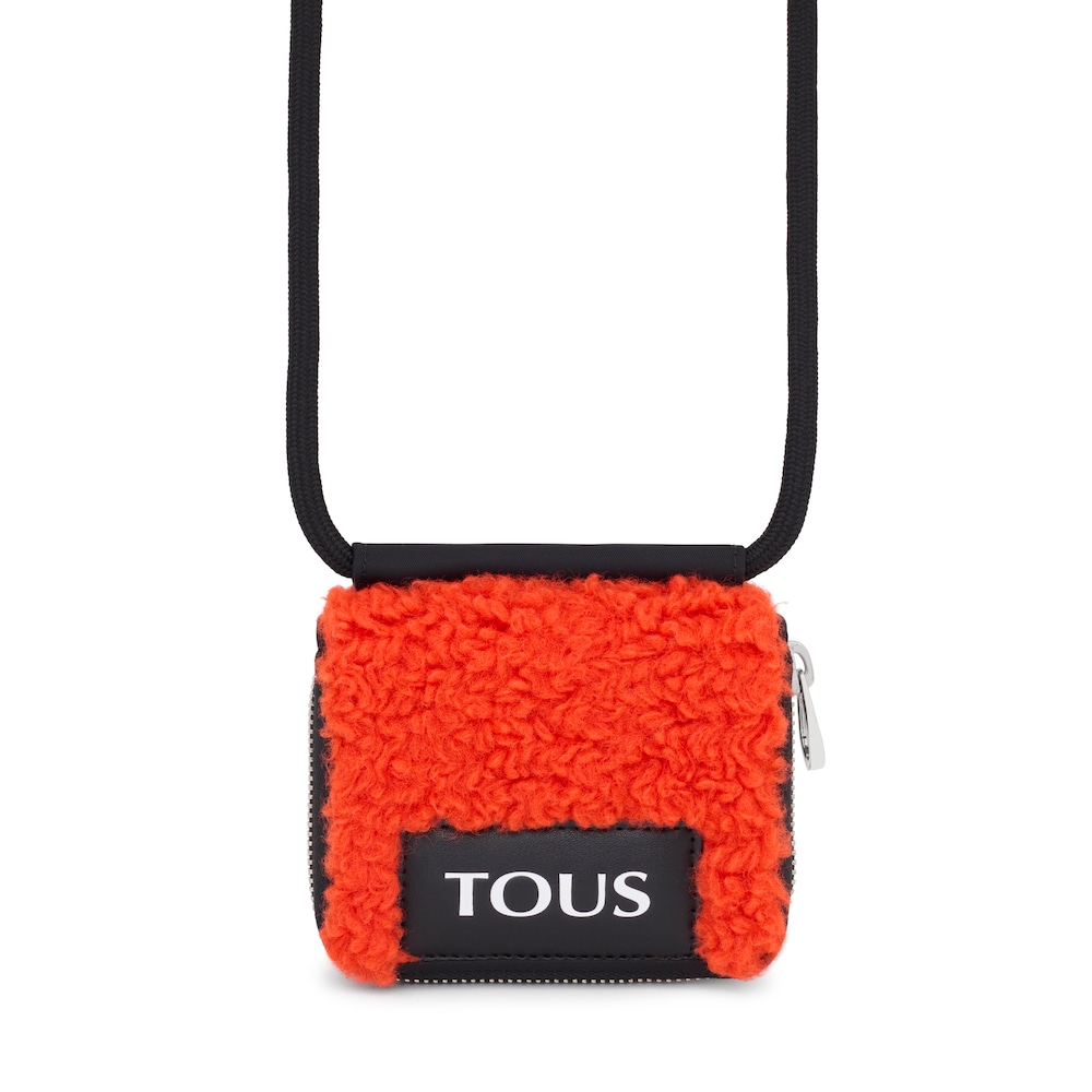 Orange TOUS Empire Fur Hanging change purse image number 0