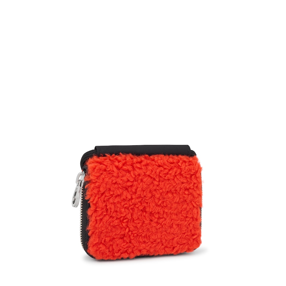 Orange TOUS Empire Fur Hanging change purse image number 1