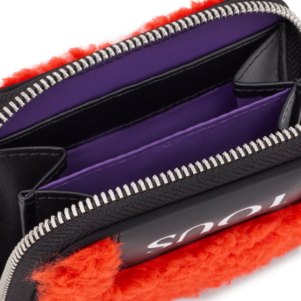 Orange TOUS Empire Fur Hanging change purse image number 2
