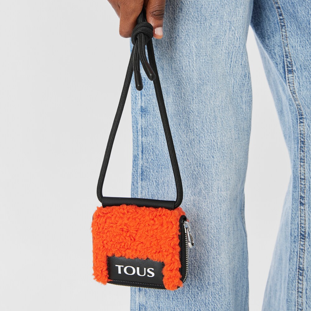 Orange TOUS Empire Fur Hanging change purse image number 4