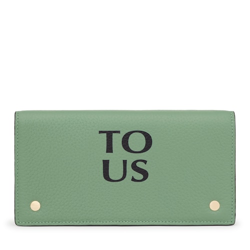 Flat khaki-colored leather TOUS Balloon Wallet image number 0