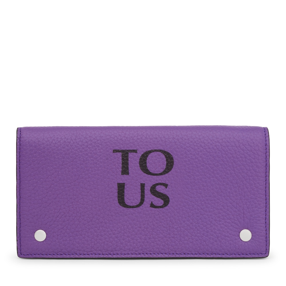 Billetera Flat de piel lila TOUS Balloon