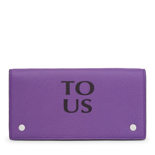 Flat lilac-colored leather TOUS Balloon Wallet image number 0
