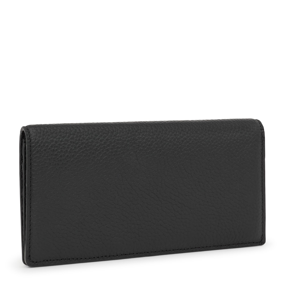 Billetera Flat de piel negra TOUS Balloon