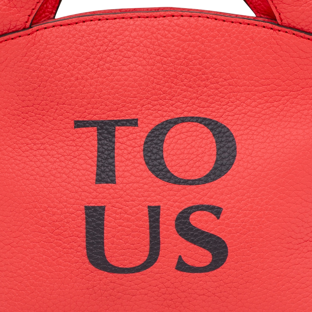 Small coral-colored leather TOUS Balloon Tote bag image number 3