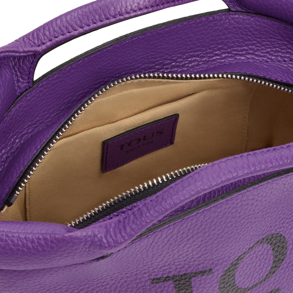 Small lilac-colored leather TOUS Balloon Tote bag image number 2