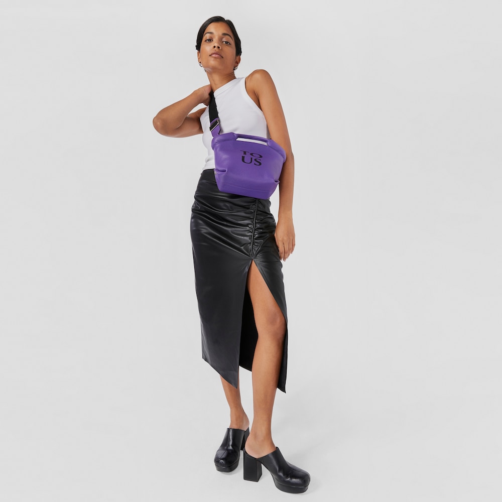 Small lilac-colored leather TOUS Balloon Tote bag image number 4