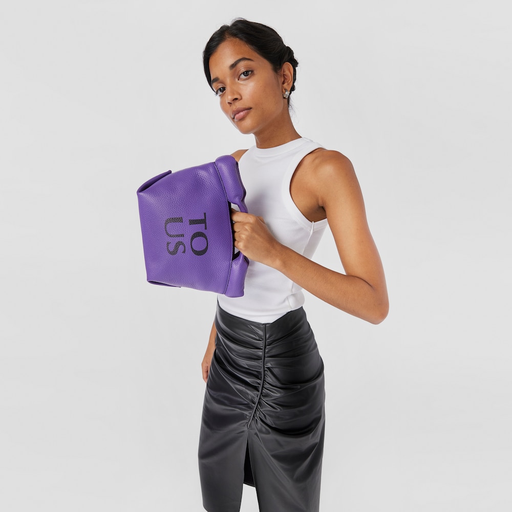 Small lilac-colored leather TOUS Balloon Tote bag image number 5