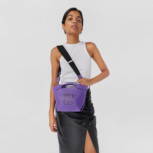Small lilac-colored leather TOUS Balloon Tote bag