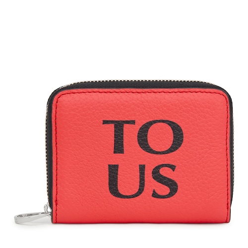 Coral-colored leather TOUS Balloon change purse image number 0