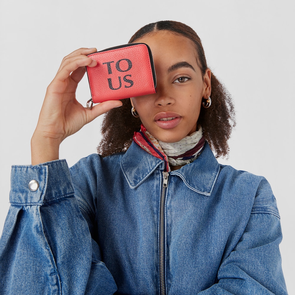 Porta-moedas TOUS Balloon em pele coral