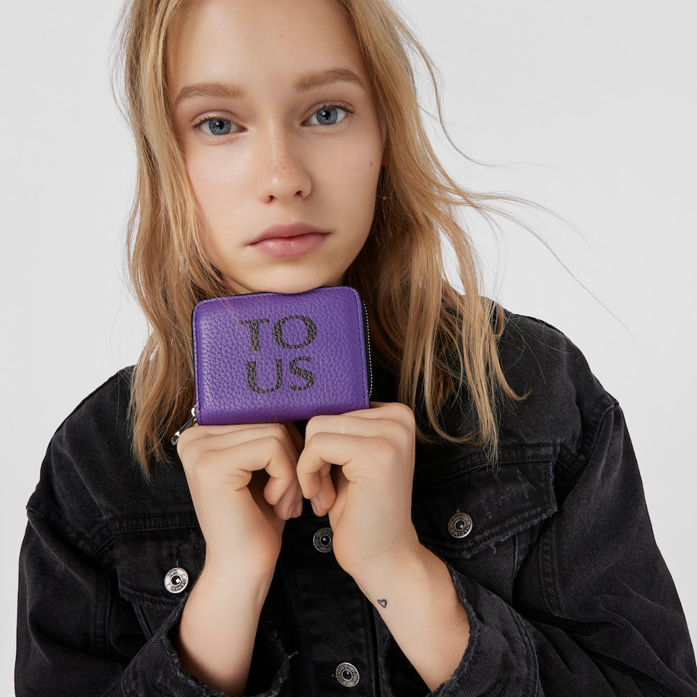 Monedero de piel lila TOUS Balloon