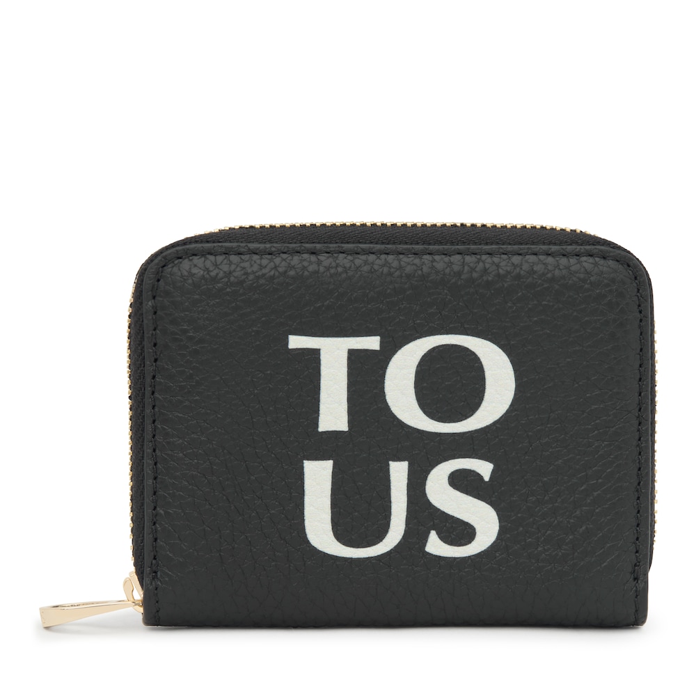 Czarna sk&oacute;rzana portmonetka TOUS Balloon