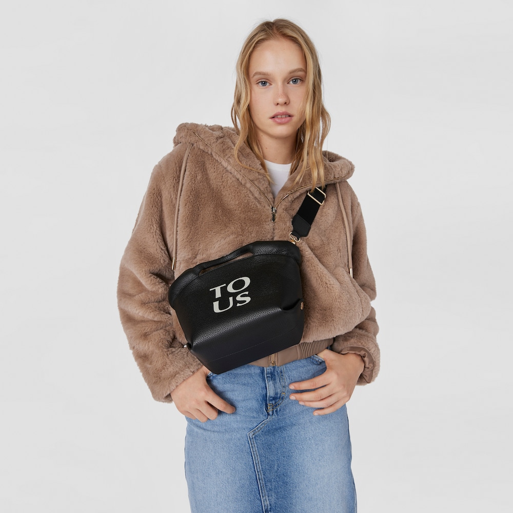 Small black leather TOUS Balloon Tote bag image number 4
