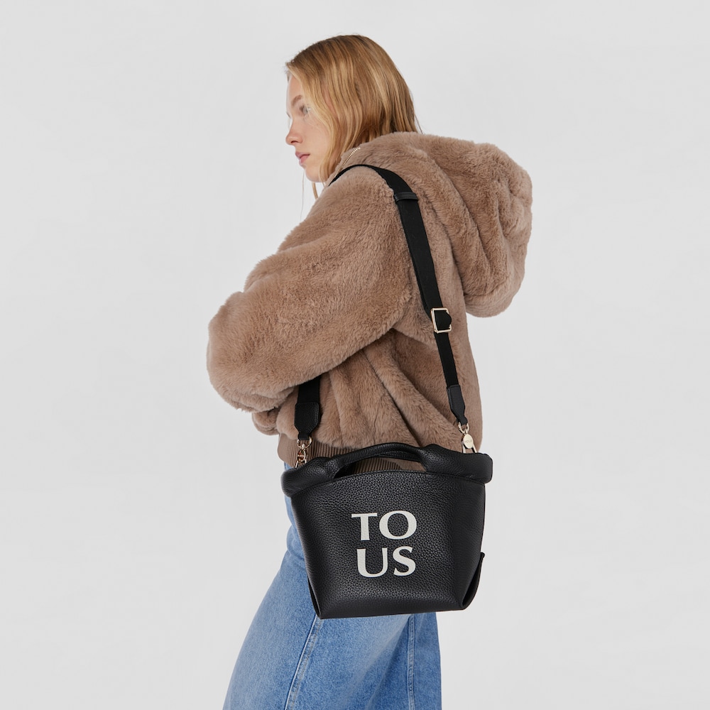 Small black leather TOUS Balloon Tote bag image number 5