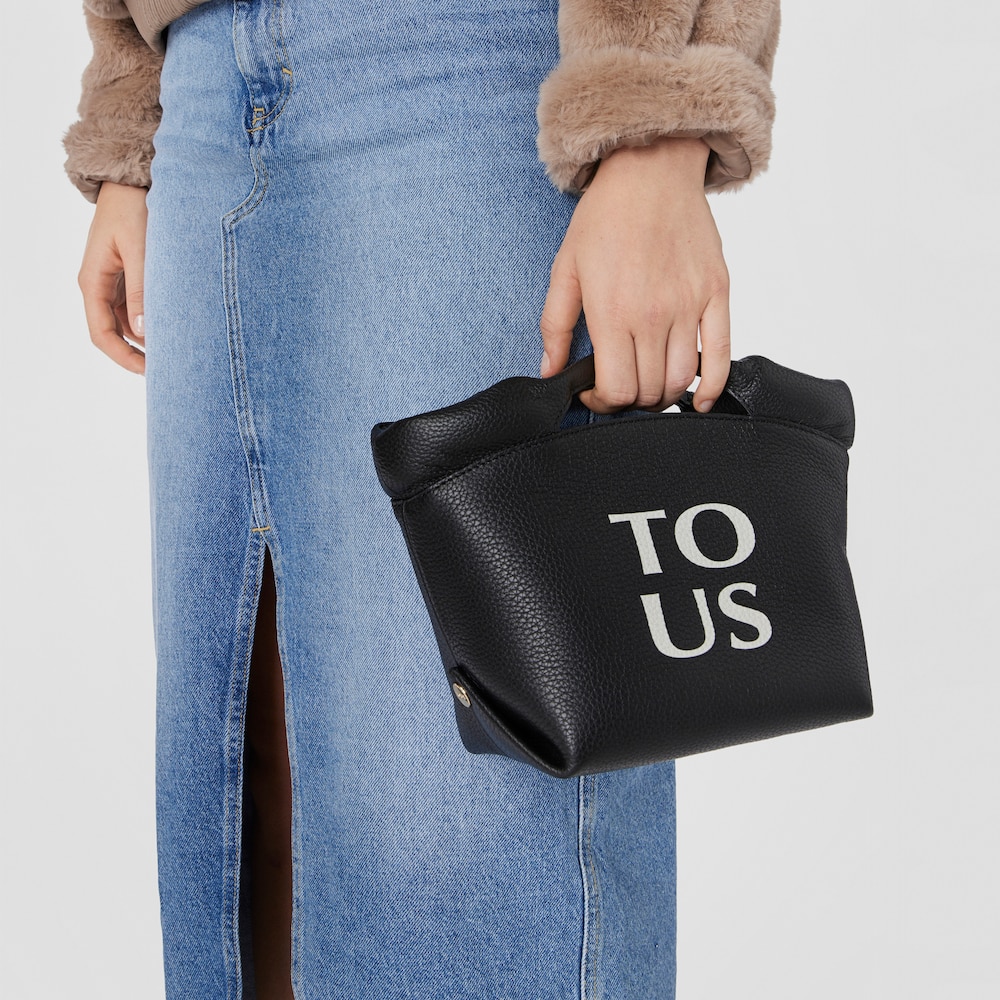 Small black leather TOUS Balloon Tote bag image number 7