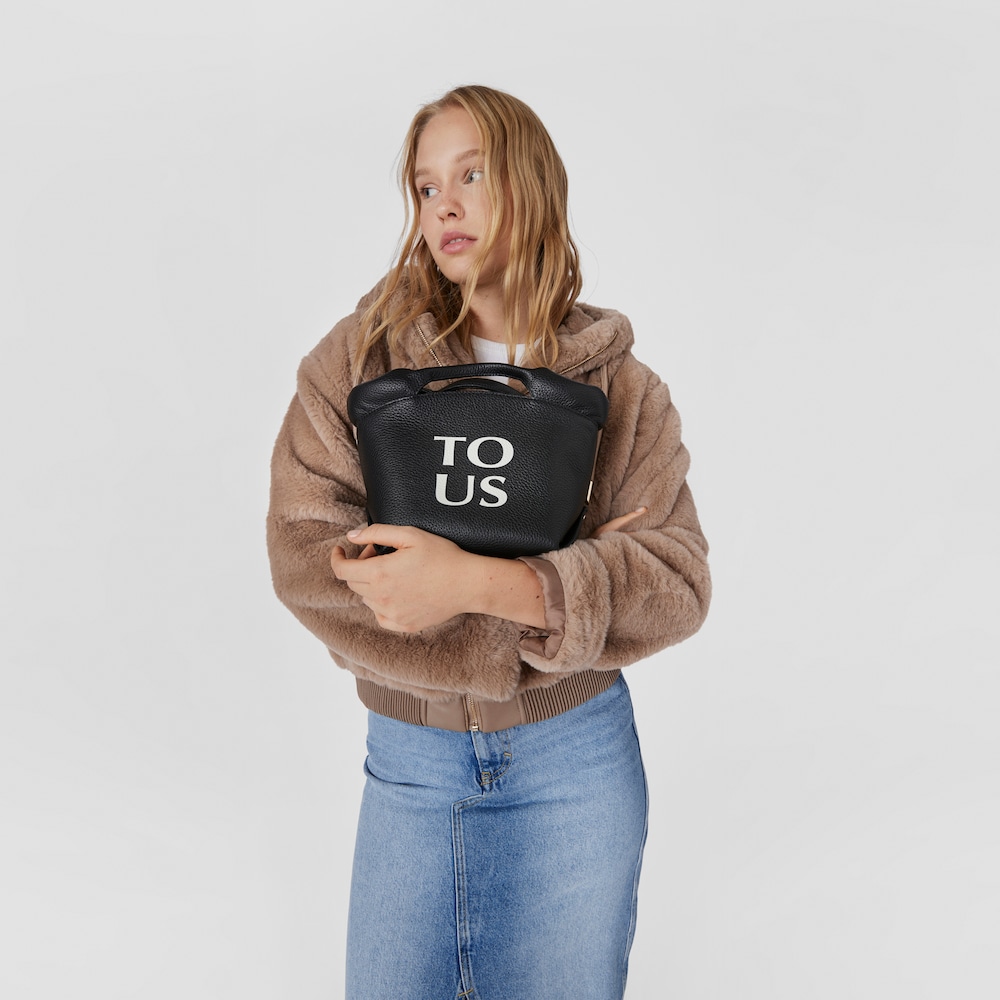 Small black leather TOUS Balloon Tote bag image number 8