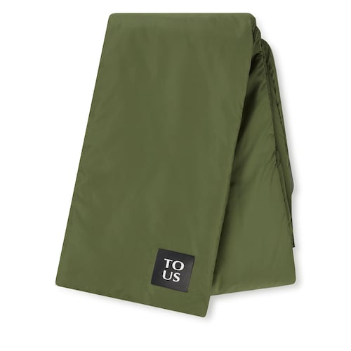 Khaki-colored TOUS Balloon Padded Hooded scarf