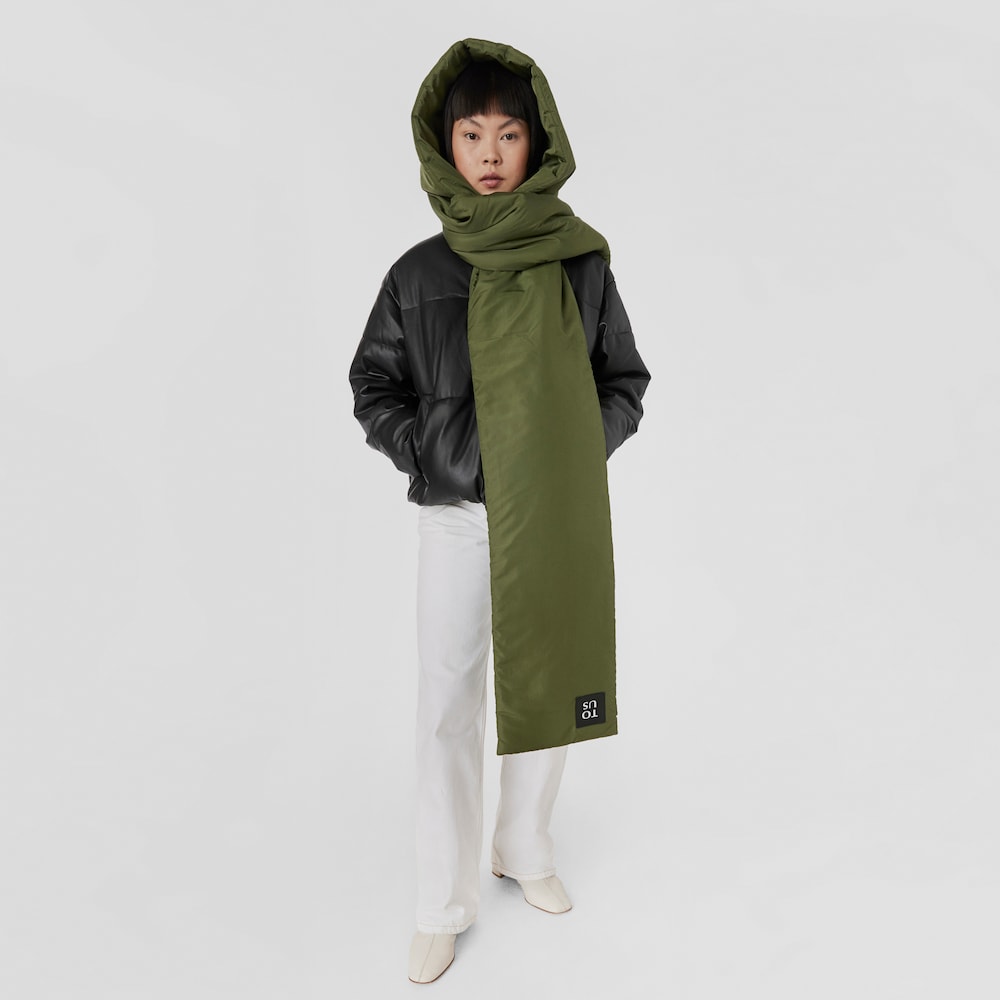 Bufanda con capucha caqui TOUS Balloon Padded