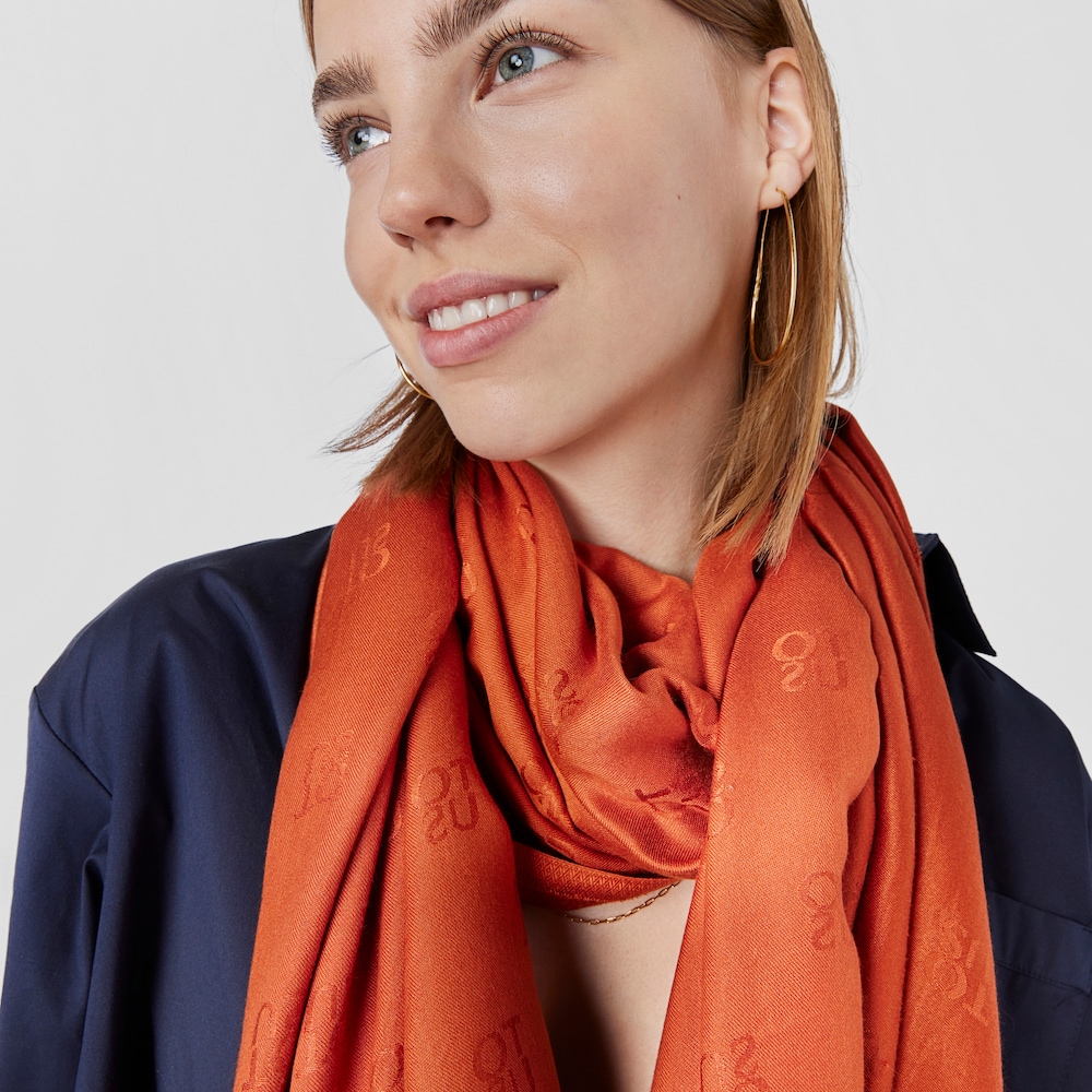 Foulard de jacquard naranja TOUS Square Logo