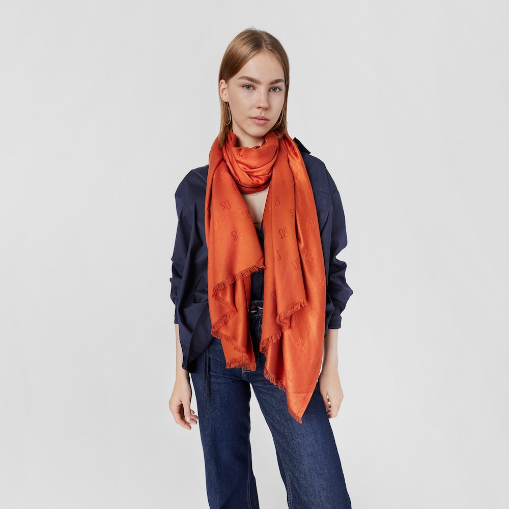 Foulard de jacquard naranja TOUS Square Logo