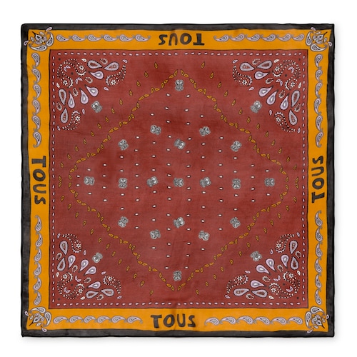 Pañuelo de viscosa bandana marrón TOUS Crinkled