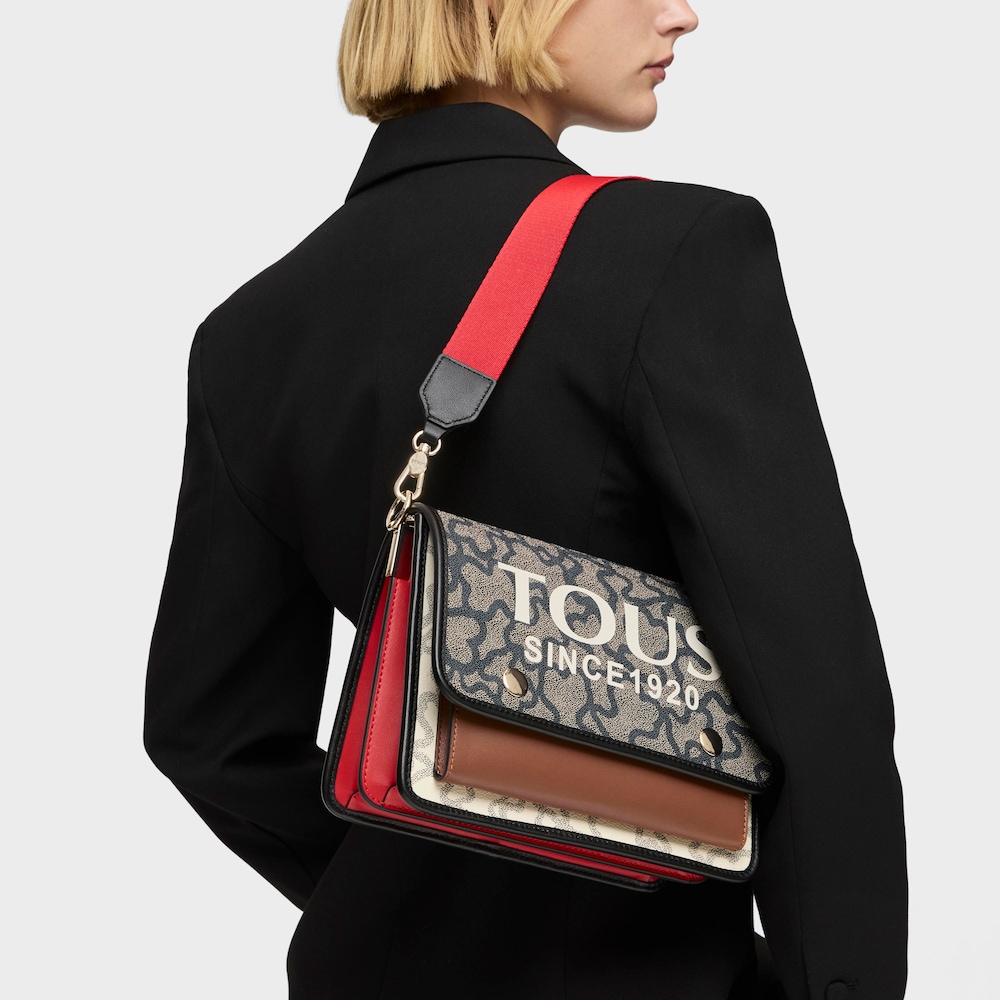 Medium black and beige Audree Kaos Icon crossbody bag image number 3