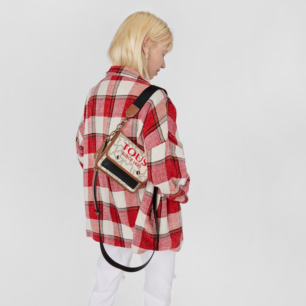 Bandolera peque&ntilde;a Audree beige Kaos Icon