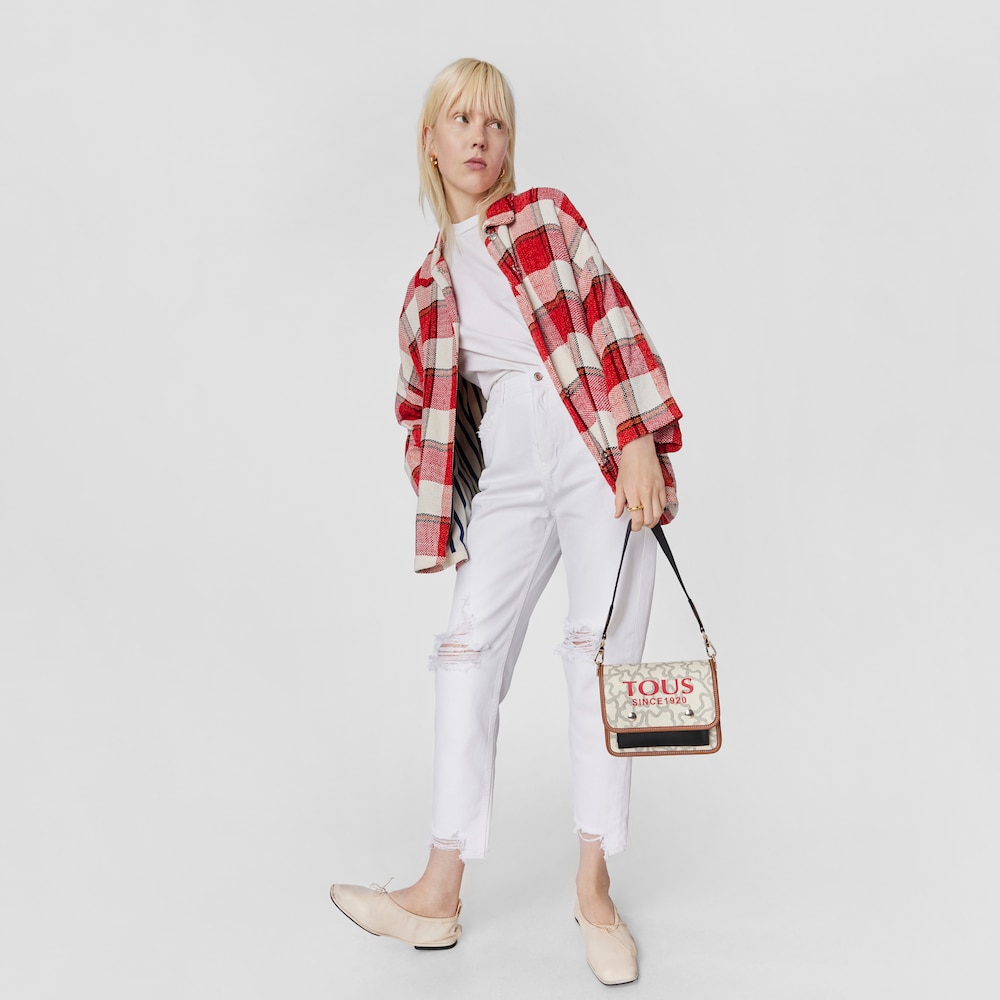 Bandolera peque&ntilde;a Audree beige Kaos Icon