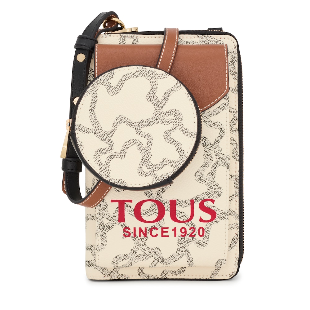 Portam&oacute;vil colgante con billetera beige Kaos Icon