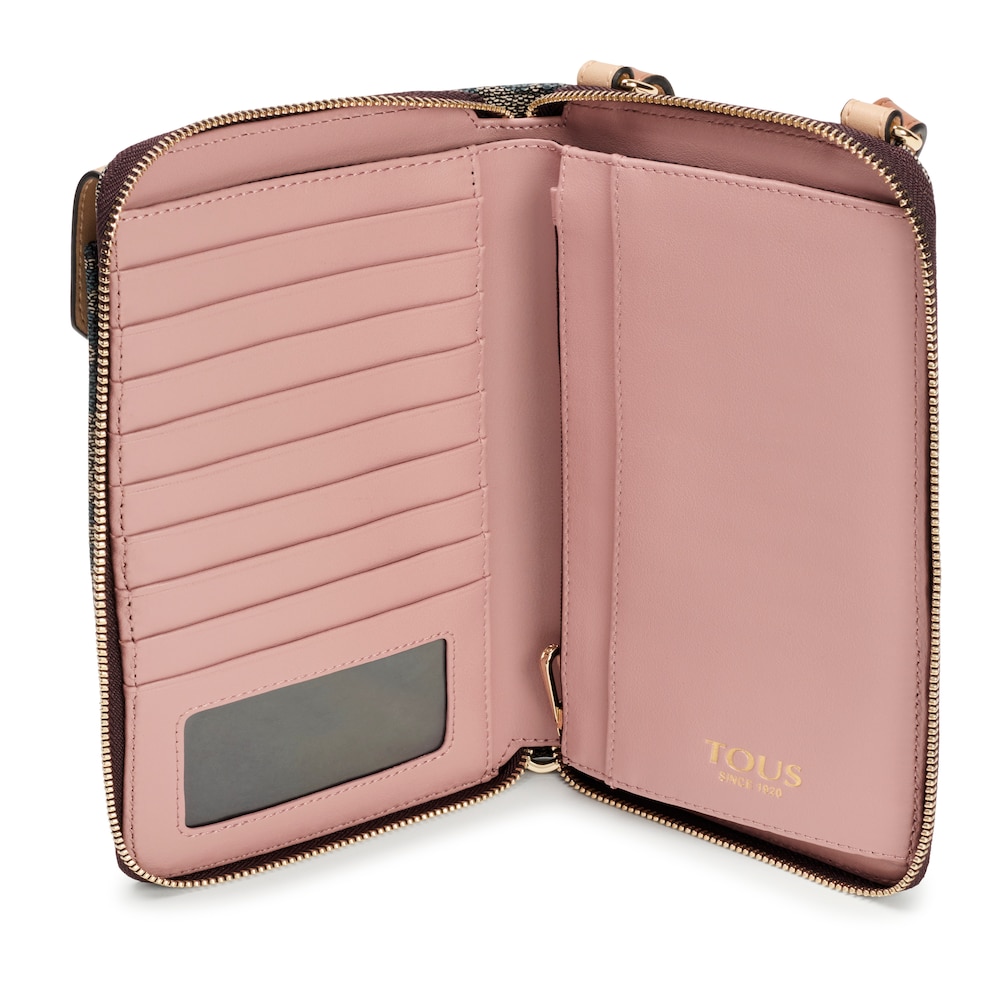 Porta-telem&oacute;vel para pendurar com carteira Kaos Icon preto