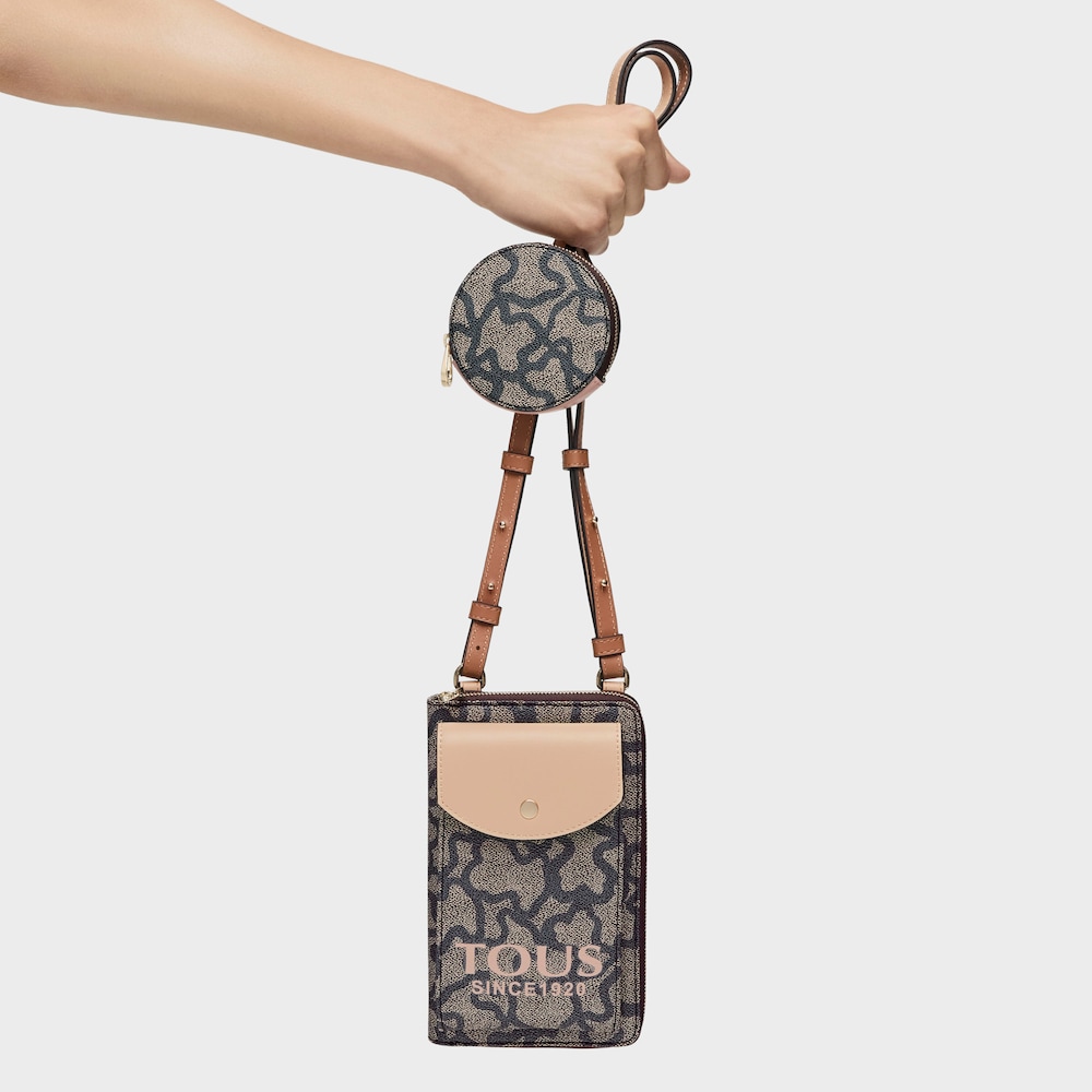 Porta-telem&oacute;vel para pendurar com carteira Kaos Icon preto