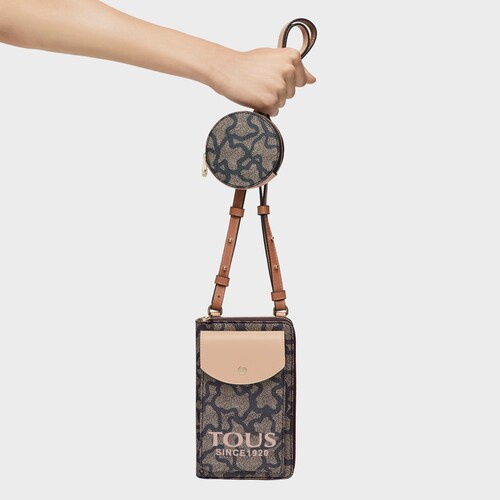 Black Kaos Icon hanging phone pouch with wallet