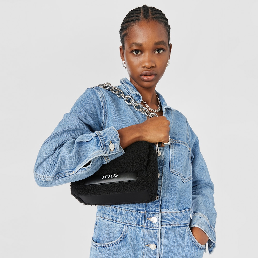 Small black TOUS Empire Fur Crossbody bag image number 6