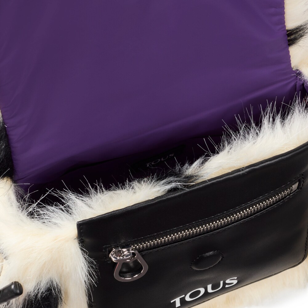 Small black and white TOUS Empire Fur Crossbody bag image number 2
