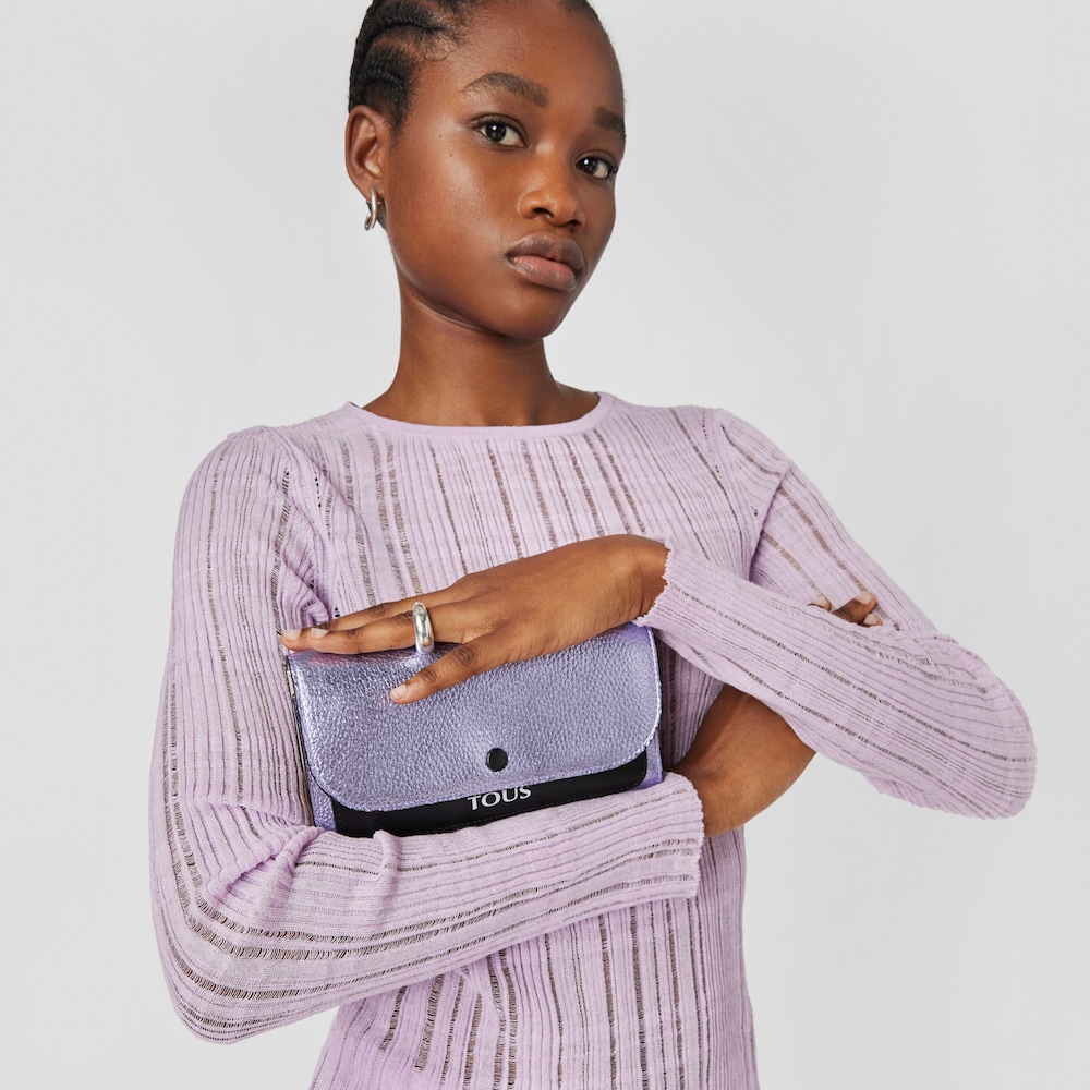 Lilac-colored leather TOUS Empire Wallet image number 5