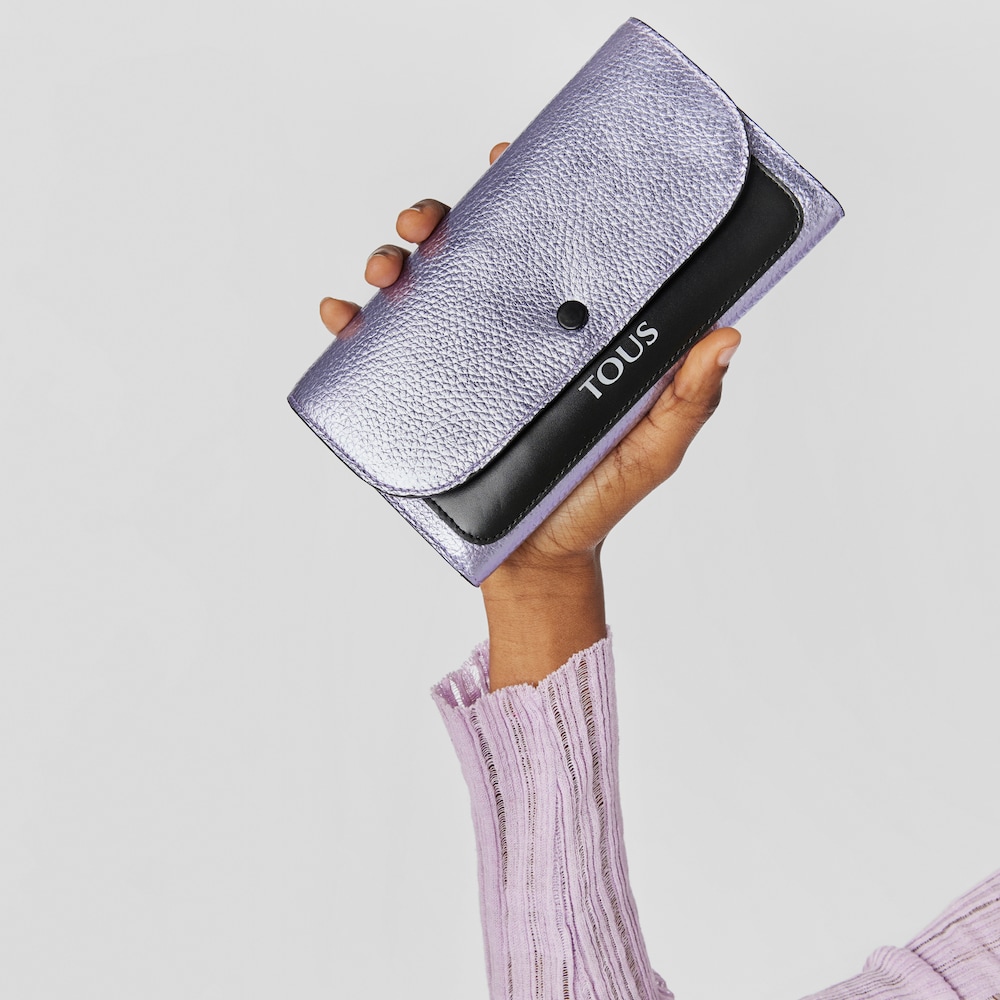 Lilac-colored leather TOUS Empire Wallet image number 6