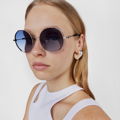 Blue Sunglasses Round Metal