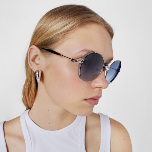 Blue Sunglasses Round Metal