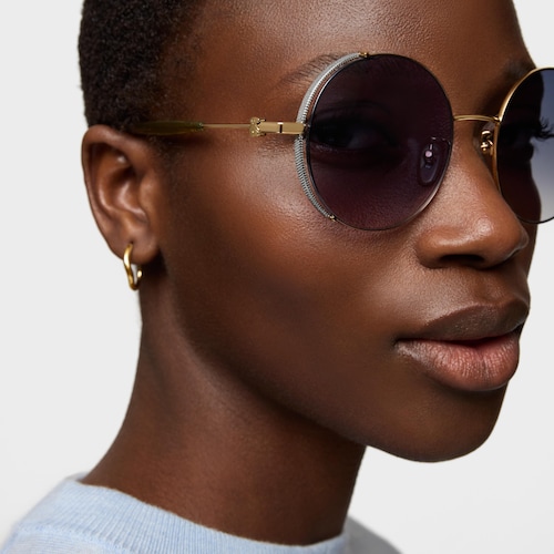 Lentes de sol Round Metal marrón