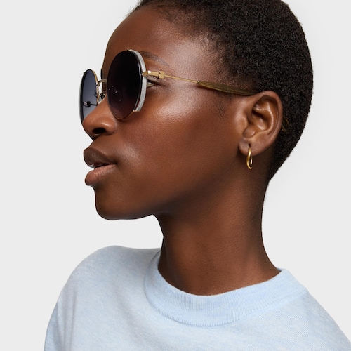 Lentes de sol Round Metal marrón