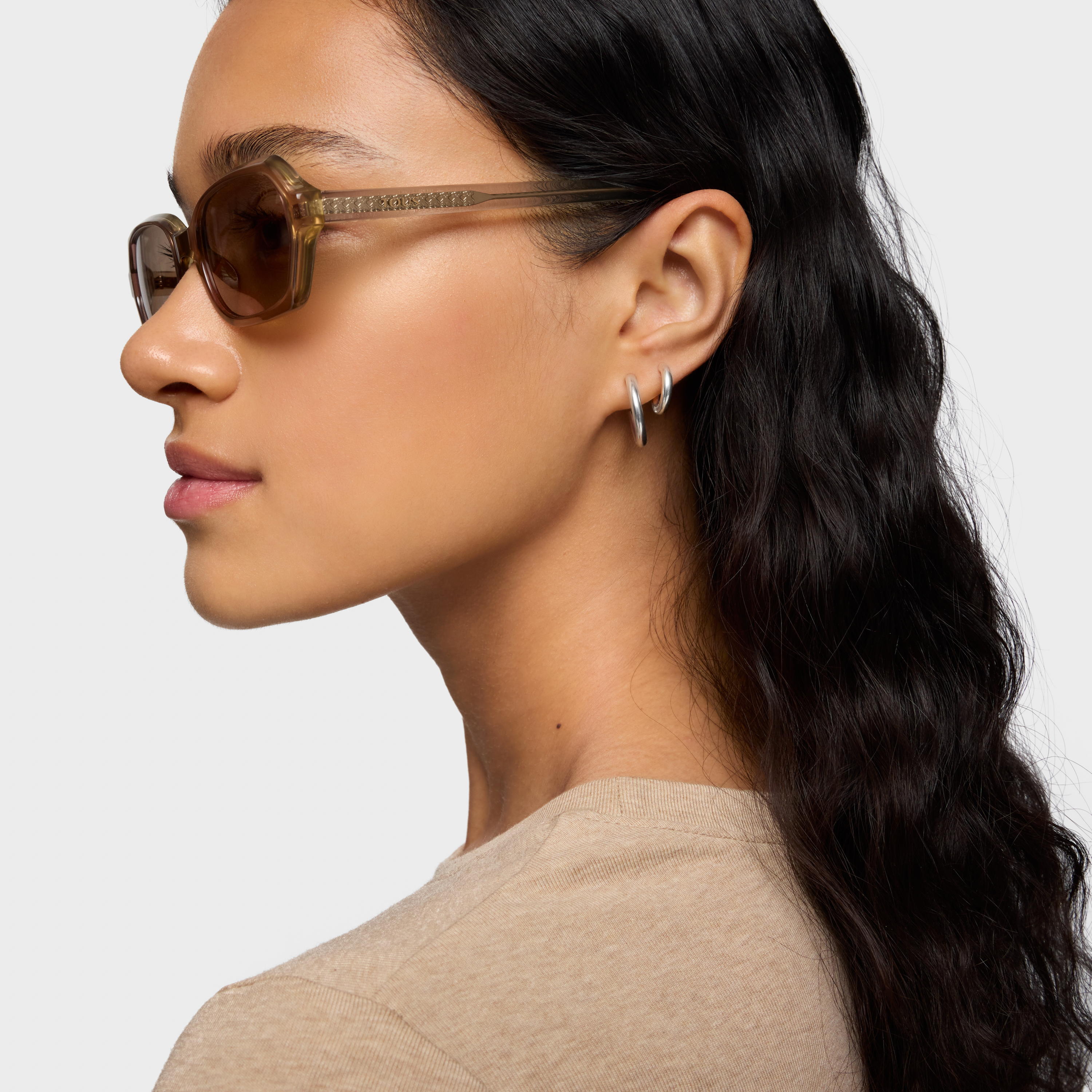 Beige Sunglasses Pale Oval