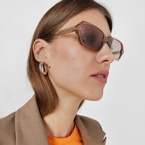 Beige Sunglasses Pale Oval