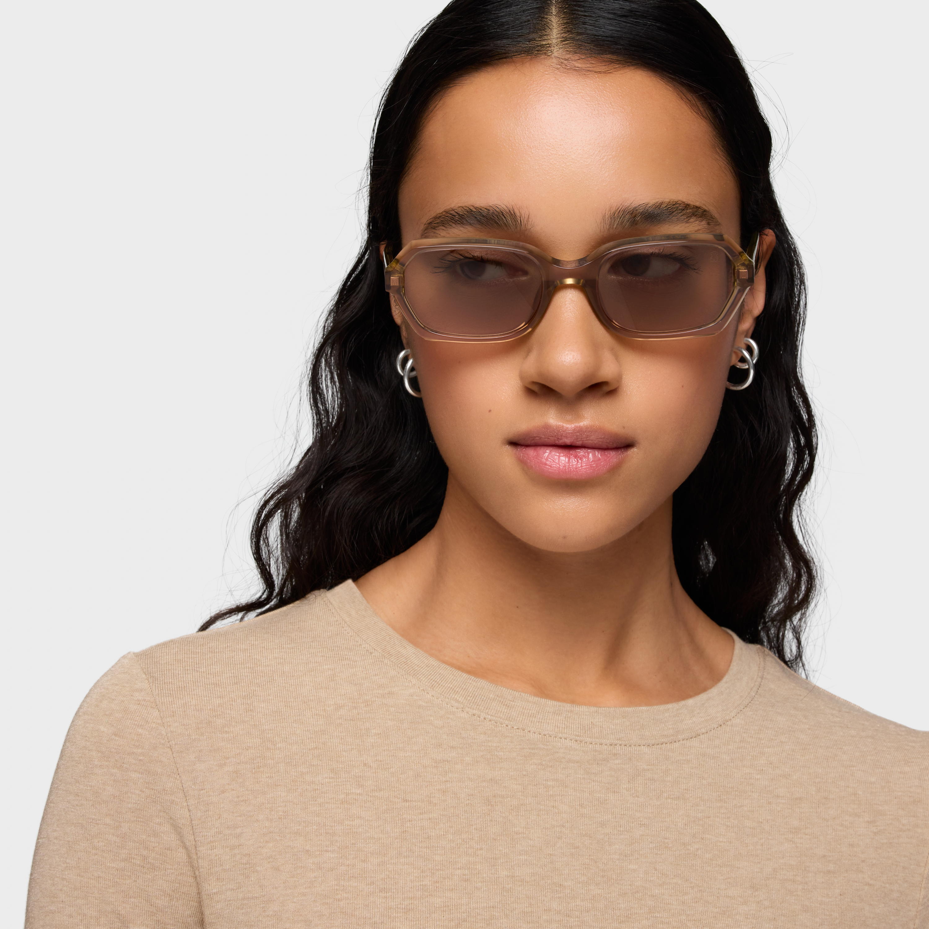 Beige Sunglasses Pale Oval