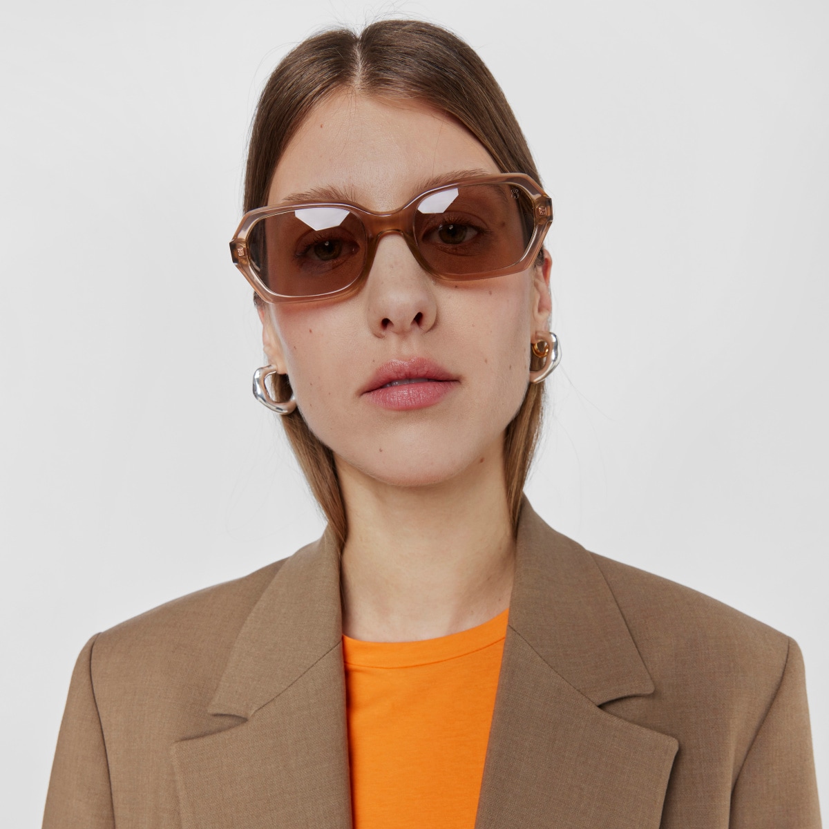 Beige Sunglasses Pale Oval