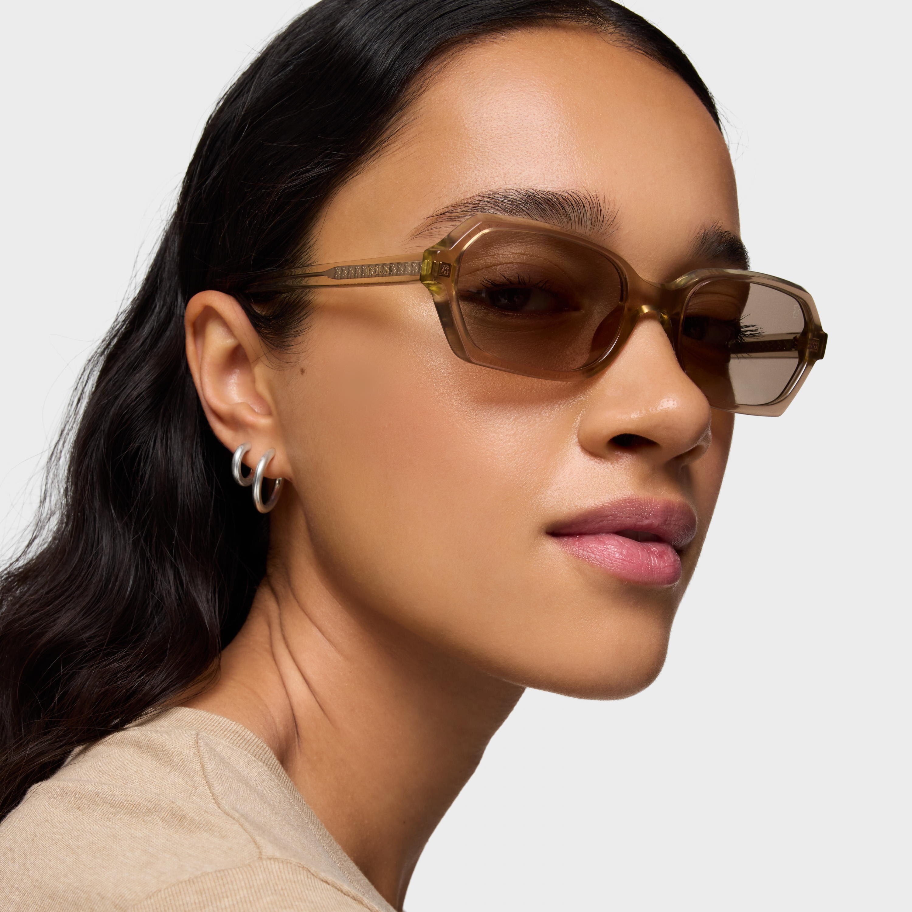 Beige Sunglasses Pale Oval