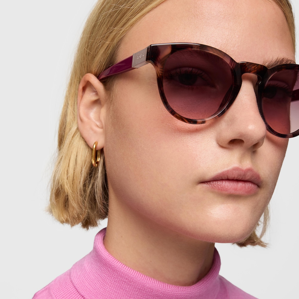Burgundy-colored Sunglasses Round Mesh