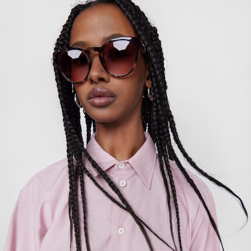 Burgundy-colored Sunglasses Round Mesh